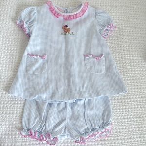 Puppy Gingham Set